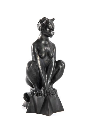 Konstanty Laszczka, Kobieta Kot, brąz, 1928