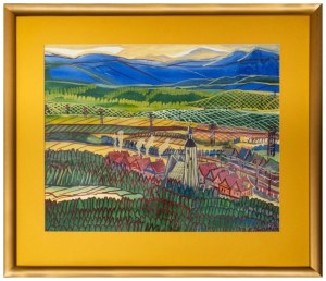 EDWARD DWURNIK, Kościelisko, akwarela, papier, 45 x 53 cm, 1966