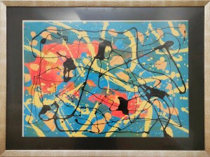 EDWARD DWURNIK, Abstrakcja, akryl, płótno, 47 x 66 cm, 2005