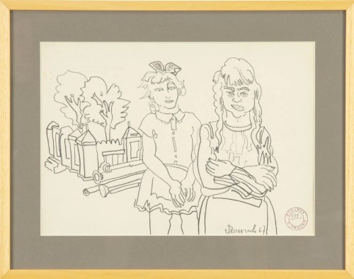 EDWARD DWURNIK, Kobiety, Ołówek, papier, 29 x 41,5 cm, 1967