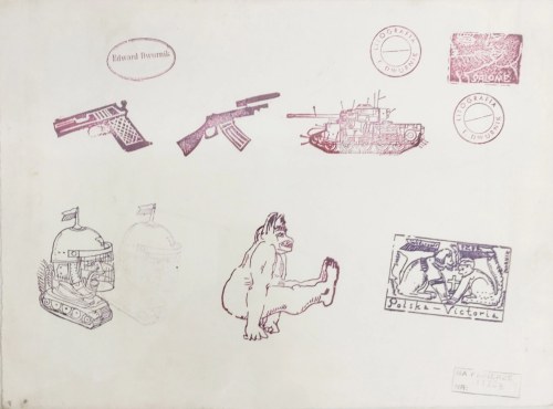 EDWARD DWURNIK, Polska Victoria, Litografia, papier, 27 x 37 cm, 1990