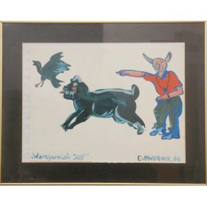 EDWARD DWURNIK, Warzywniak 360, tempera, papier, 28 x 37 cm, 2006