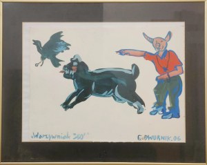 EDWARD DWURNIK, Warzywniak 360, tempera, papier, 28 x 37 cm, 2006