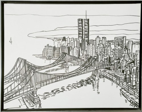 EDWARD DWURNIK, NY, Akryl, płótno, 51 x 65 cm, 2003