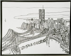 EDWARD DWURNIK, NY, Akryl, płótno, 51 x 65 cm, 2003