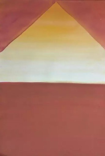 Józef Hałas, Bez tytułu, gwasz, papier, 50 x 70 cm, 2000