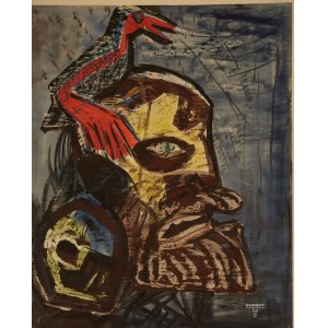 Bogusław Szwacz, Walka Syrenki, akwarela, papier, 60 x 80 cm, 1956