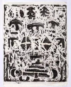 Edward Baran, Estampage, technika własna, 90 x 125 cm, 1995