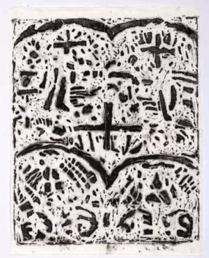 Edward Baran, Estampage, technika własna, 90 x 125 cm, 1995