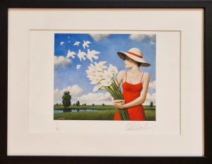 Rafał OLBIŃSKI, inkografia nr 292 I/XX A4 21x30 w ramie 30x39 2023, z oryginalnym podpisem Artysty