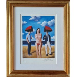 Rafał OLBIŃSKI  30x21cm, inkografia nr 318 V/XX A4 30x21 w ramie 45x37
