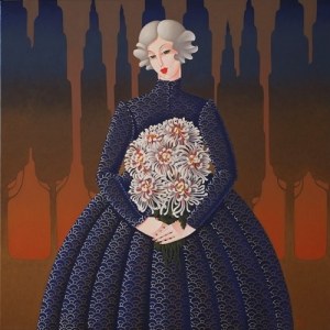 Urszula TEKIELI  90x90cm, Chrysanthemum II