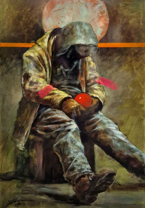 Piotr JAKUBCZAK 100x70cm, Marnotrawny z dworca w Liège
