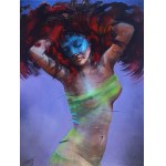 Piotr JAKUBCZAK dyptyk 2x70x50, 70x100cm, Żółtokropek i Niebieska, dyptyk