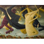Piotr JAKUBCZAK dyptyk 2x70x50, 70x100cm, Żółtokropek i Niebieska, dyptyk