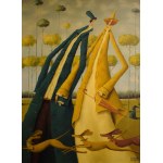 Piotr JAKUBCZAK dyptyk 2x70x50, 70x100cm, Żółtokropek i Niebieska, dyptyk