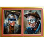 Piotr JAKUBCZAK dyptyk 2x70x50, 70x100cm, Żółtokropek i Niebieska, dyptyk