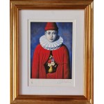 Rafał OLBIŃSKI, inkografia nr 244 III/XX A4 21x30 w ramie 34x43, z oryginalnym podpisem Artysty