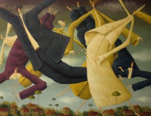 Leszek SOKÓŁ73x92cm, Bąbelki jak szelki unoszą  czar wszelki 2023