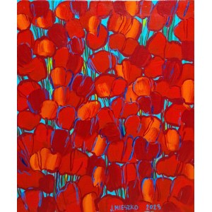 Joanna MIESZKO, Oswoić maki (1) 2023, akryl na płótnie, 55x46cm, Joanna MIESZKO, Oswoić maki (1) 2023, akryl na płótnie, 55x46cm