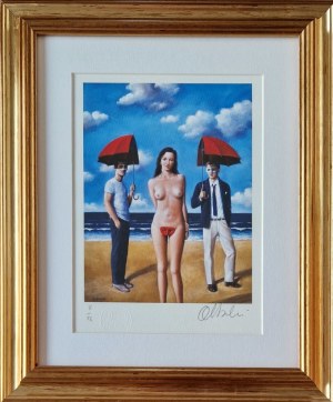 Rafał OLBIŃSKI 30x21cm, inkografia nr 318 V/XX A4 30x21 w ramie 45x37
