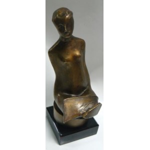 Bronisław Krzysztof, Bronisław Krzysztof - Siedząca kobieta - rzeźba - brąz - wys. rzeźby 17,5cm