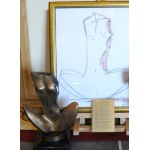 Bronisław Krzysztof, Bronisław Krzysztof - Siedząca kobieta - rzeźba - brąz - wys. rzeźby 17,5cm