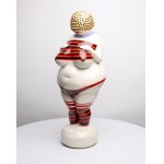 Mariusz Dydo - Żubr XXL model Line Dots Red Helmet WBe Rg, ceramika szkliwiona, malowana naszkliwnie, złocony, 54 x 43 x 33 cm