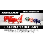 Mariusz Dydo - Żubr XL model Love WB g, Ceramika szkliwiona, malowana naszkliwnie, złocone rogi, 22,5 cm x 27,5 cm x 14,5 cm