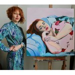 Zofia BŁAŻKO 80x80cm, Róża