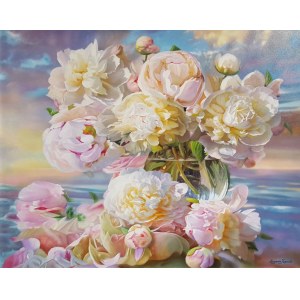 Zbigniew KOPANIA 80x100cm, , Peonie, światło i przestrzeń