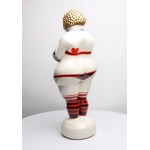 Mariusz Dydo - Lady Venus 43 x 17 x 15 cm,, model Beach, ceramika szkliwiona, malowana naszkliwnie, złocona,