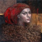 Mira SKOCZEK-WOJNICKA 40x40cm, Czerwony turban
