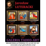 Jarosław LUTERACKI 40x40cm, Raz, dwa, trzy, niebieski ptak patrzy