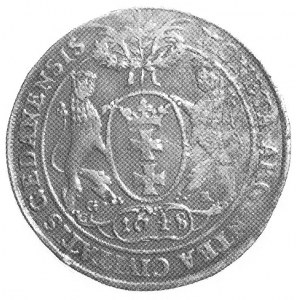 talar 1648, Gdańsk, Aw: Popiersie i napis, Rw: Herb Gda...