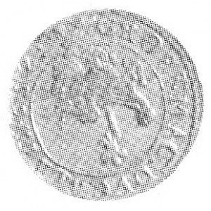 szeląg 1653, Wilno, Aw: Monogram pod koroną i napis, Rw...