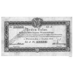 1 talar 1.12.1810, podpisy: Aleksander Potocki - Ulr. P...