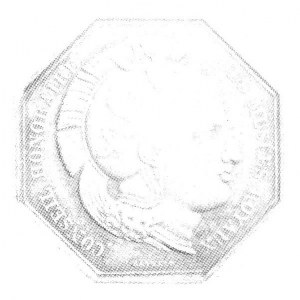 medal ośmiokątny w srebrze br., Francja, trzy sygnatury...