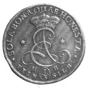 1/3 talara 1695, Aw: Monogram i napis, Rw: Św. Andrzej ...