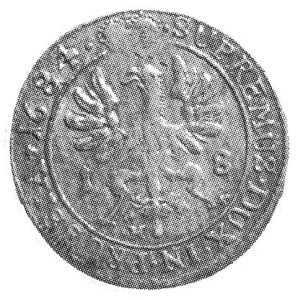 ort 1684, Królewiec, Aw: Popiersie i monogram GR po lew...