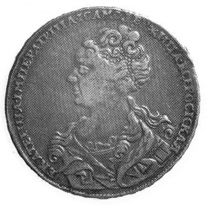 rubel 1726, Moskwa, Aw: Popiersie i napis, Rw: Orzeł i ...