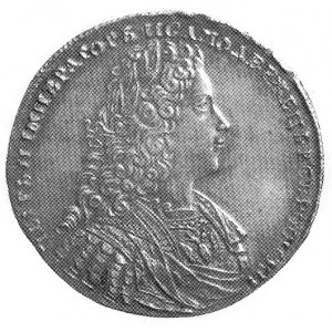 rubel 1728, Moskwa, Aw: Popiersie i napis, Rw: Monogram...