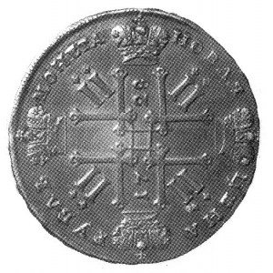 rubel 1728, Moskwa, Aw: Popiersie i napis, Rw: Monogram...
