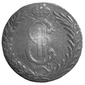 10 kopiejek 1781, KM, Aw: Monogram, Rw: Sobole z tarczą...