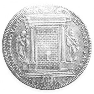 scudo 1675, Rzym, Aw: Popiersie i napis, Rw: Zamurowana...
