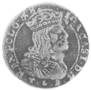 szóstak 1666, Wilno, Aw: Popiersie i napis, Rw: Pogoń i...