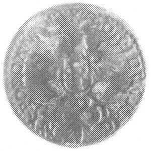 szeląg 1650, Wschowa, Aw: Monogram i data, Rw: Orzeł i ...