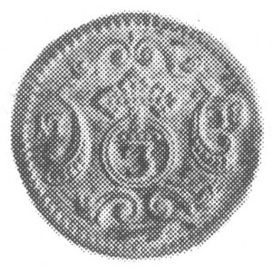 3 halerze 1738, Drezno, Aw: Tarcza herbowa, Rw: Jabłko ...