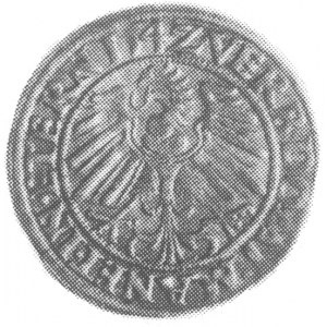 grosz 1542, Legnica, Aw: Popiersie i napis, Rw: Orzeł i...