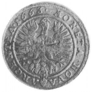 15 krajcarów 1663, Brzeg, Aw: Popiersie i napis, Rw: Or...